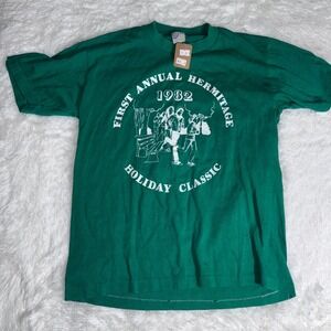 Vintage 1982 Hermitage Holiday Classic T-Shirt Mens Medium Green Single Stitch